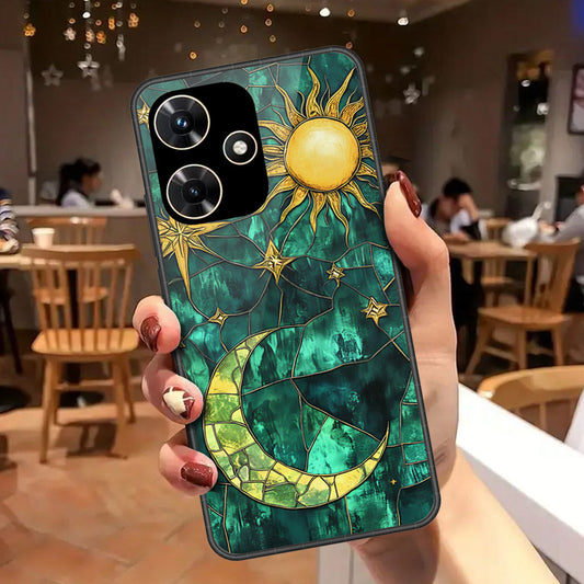 Infinix Hot 30i Cover - Celestial Starry Universe Series - HQ Ultra Shine Premium Infinity Glass Soft Silicon Borders Case
