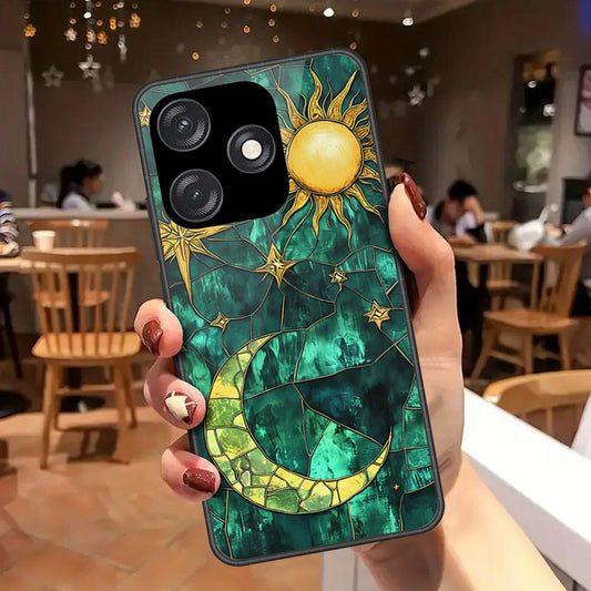 Tecno Spark 10C Cover - Celestial Starry Universe Series - HQ Ultra Shine Premium Infinity Glass Soft Silicon Borders Case
