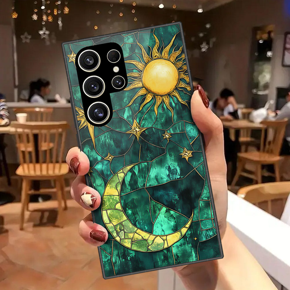 Samsung Galaxy S24 Ultra Cover - Celestial Starry Universe Series - HQ Ultra Shine Premium Infinity Glass Soft Silicon Borders Case