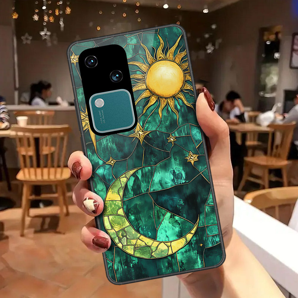 Vivo V30 Cover - Celestial Starry Universe Series - HQ Ultra Shine Premium Infinity Glass Soft Silicon Borders Case