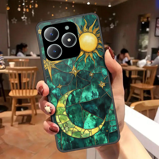 Realme C61 Cover - Celestial Starry Universe Series - HQ Ultra Shine Premium Infinity Glass Soft Silicon Borders Case
