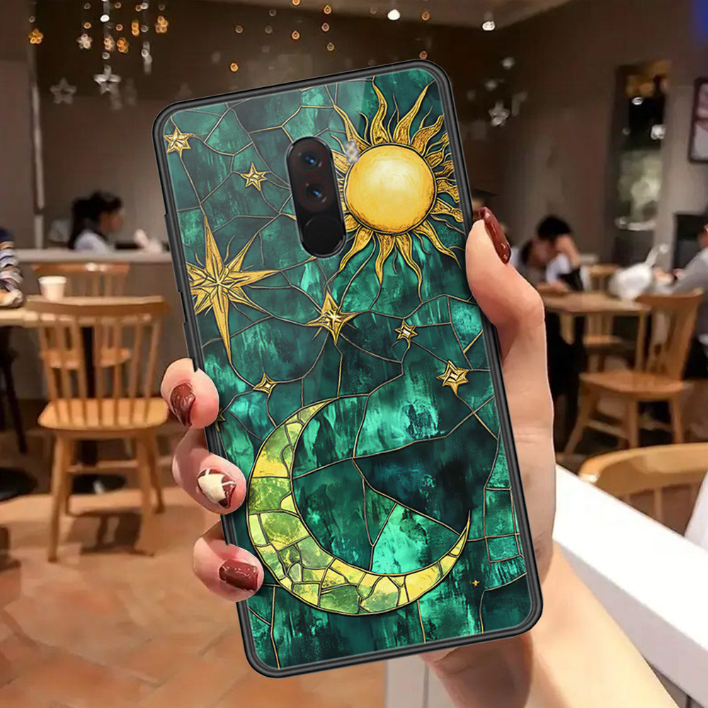 Xiaomi Pocophone F1 Cover - Celestial Starry Universe Series - HQ Ultra Shine Premium Infinity Glass Soft Silicon Borders Case