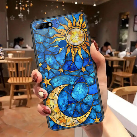 Huawei Y7 Prime 2018 Cover - Celestial Starry Universe Series - HQ Ultra Shine Premium Infinity Glass Soft Silicon Borders Case