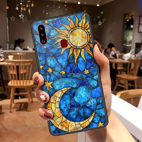 Samsung Galaxy A20s Cover - Celestial Starry Universe Series - HQ Ultra Shine Premium Infinity Glass Soft Silicon Borders Case