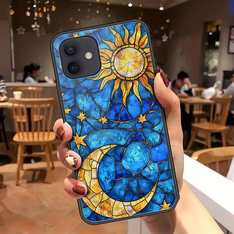 iPhone 12 Mini Cover - Celestial Starry Universe Series - HQ Ultra Shine Premium Infinity Glass Soft Silicon Borders Case