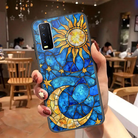 Vivo Y20i Cover - Celestial Starry Universe Series - HQ Ultra Shine Premium Infinity Glass Soft Silicon Borders Case
