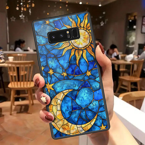 Samsung Galaxy Note 8 Cover - Celestial Starry Universe Series - HQ Ultra Shine Premium Infinity Glass Soft Silicon Borders Case