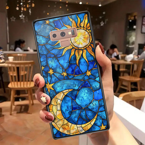 Samsung Galaxy Note 9 Cover - Celestial Starry Universe Series - HQ Ultra Shine Premium Infinity Glass Soft Silicon Borders Case
