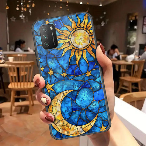 Xiaomi Poco M3 Cover - Celestial Starry Universe Series - HQ Ultra Shine Premium Infinity Glass Soft Silicon Borders Case
