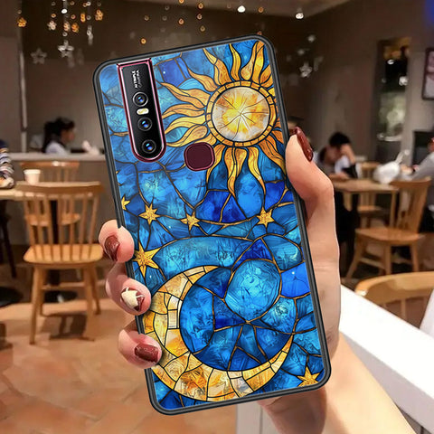 Vivo V15 Cover - Celestial Starry Universe Series - HQ Ultra Shine Premium Infinity Glass Soft Silicon Borders Case