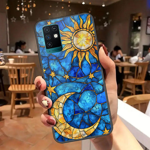 Infinix Note 10 Cover - Celestial Starry Universe Series - HQ Ultra Shine Premium Infinity Glass Soft Silicon Borders Case