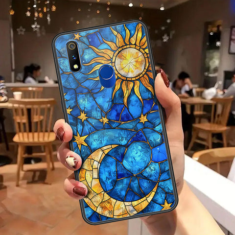 Realme 3 Pro Cover - Celestial Starry Universe Series - HQ Ultra Shine Premium Infinity Glass Soft Silicon Borders Case