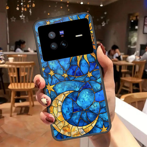 Vivo X80 Cover - Celestial Starry Universe Series - HQ Ultra Shine Premium Infinity Glass Soft Silicon Borders Case