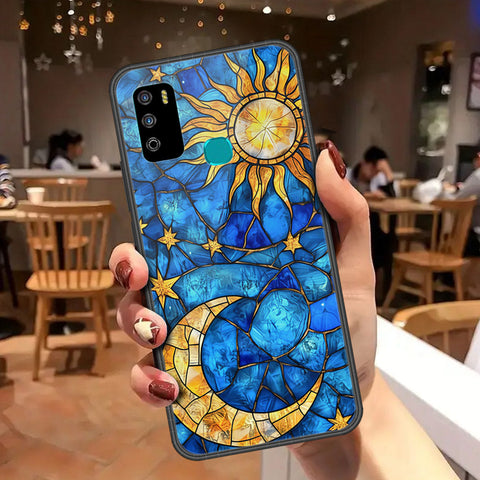 Infinix Hot 9 Play Cover - Celestial Starry Universe Series - HQ Ultra Shine Premium Infinity Glass Soft Silicon Borders Case