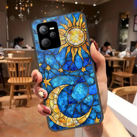Realme V25 Cover - Celestial Starry Universe Series - HQ Ultra Shine Premium Infinity Glass Soft Silicon Borders Case