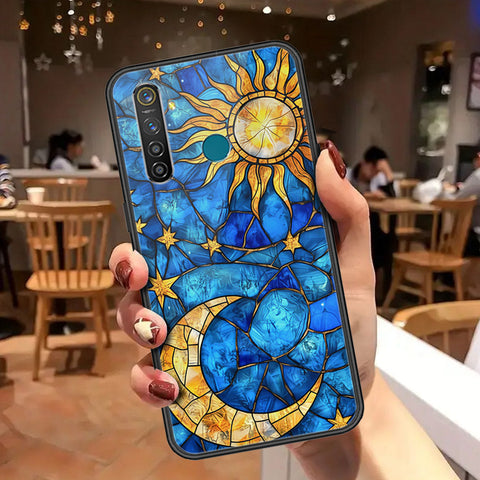 Realme 5 Pro Cover - Celestial Starry Universe Series - HQ Ultra Shine Premium Infinity Glass Soft Silicon Borders Case