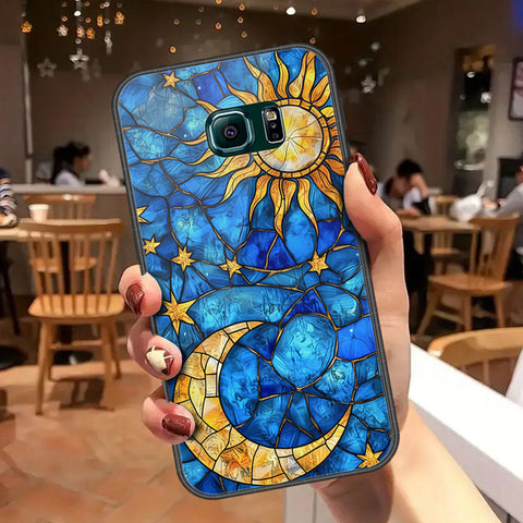 Samsung Galaxy S6 Edge Cover - Celestial Starry Universe Series - HQ Ultra Shine Premium Infinity Glass Soft Silicon Borders Case