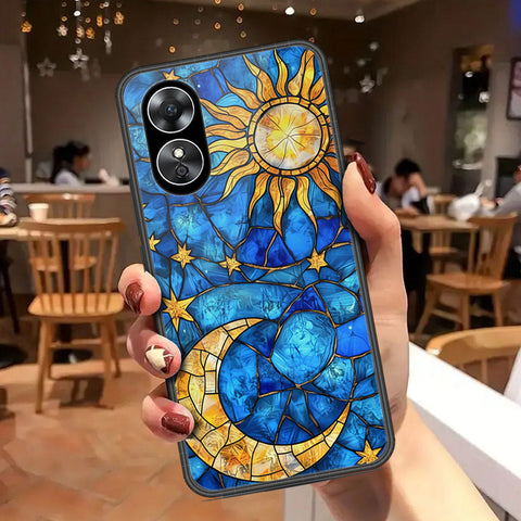Oppo A17 Cover - Celestial Starry Universe Series - HQ Ultra Shine Premium Infinity Glass Soft Silicon Borders Case