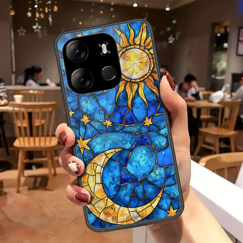 Infinix Smart 7 Cover - Celestial Starry Universe Series - HQ Ultra Shine Premium Infinity Glass Soft Silicon Borders Case