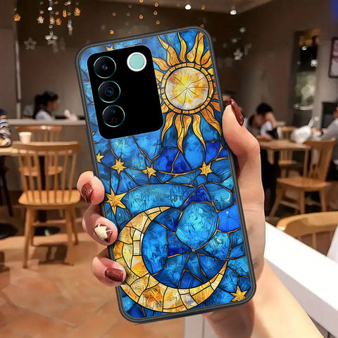 Vivo V27e Cover - Celestial Starry Universe Series - HQ Ultra Shine Premium Infinity Glass Soft Silicon Borders Case