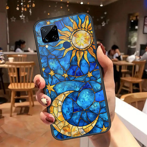 Realme C15 Cover - Celestial Starry Universe Series - HQ Ultra Shine Premium Infinity Glass Soft Silicon Borders Case
