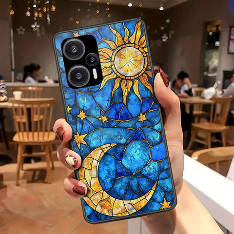 Xiaomi Redmi Note 12 Turbo Cover - Celestial Starry Universe Series - HQ Ultra Shine Premium Infinity Glass Soft Silicon Borders Case