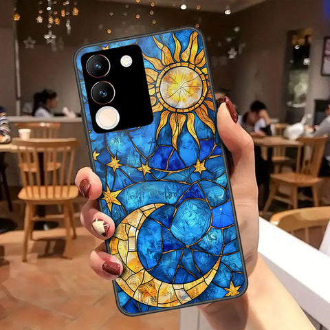 Vivo V29e Cover - Celestial Starry Universe Series - HQ Ultra Shine Premium Infinity Glass Soft Silicon Borders Case