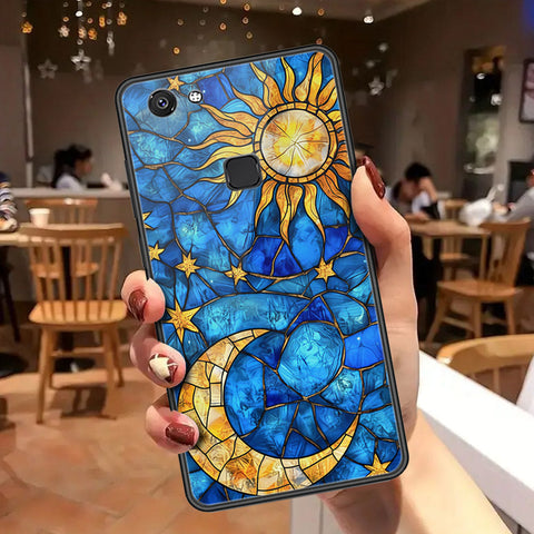 Vivo V7 Cover - Celestial Starry Universe Series - HQ Ultra Shine Premium Infinity Glass Soft Silicon Borders Case