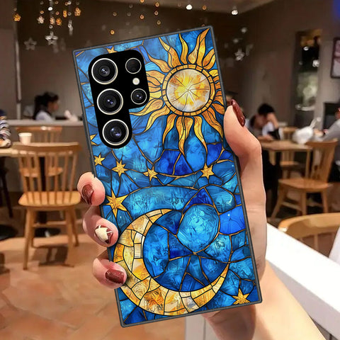 Samsung Galaxy S24 Ultra Cover - Celestial Starry Universe Series - HQ Ultra Shine Premium Infinity Glass Soft Silicon Borders Case