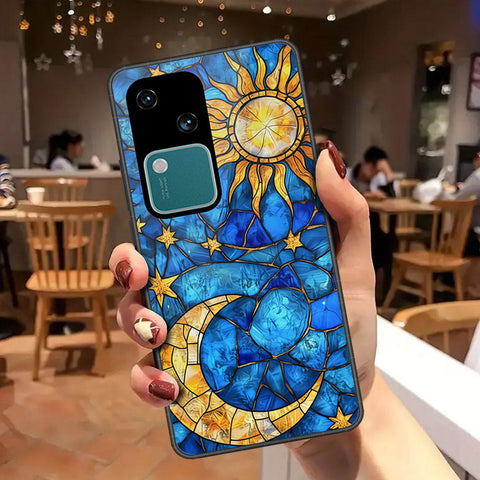 Vivo V30 Cover - Celestial Starry Universe Series - HQ Ultra Shine Premium Infinity Glass Soft Silicon Borders Case