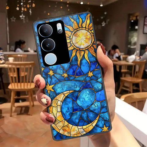 Vivo V29 Cover - Celestial Starry Universe Series - HQ Ultra Shine Premium Infinity Glass Soft Silicon Borders Case