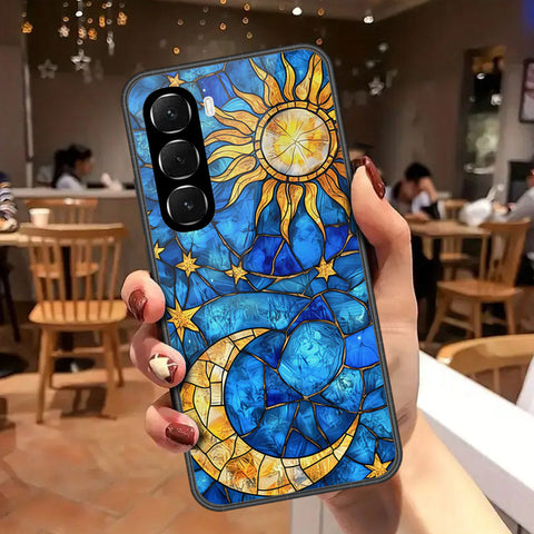 Infinix Hot 60 Cover - Celestial Starry Universe Series - HQ Ultra Shine Premium Infinity Glass Soft Silicon Borders Case