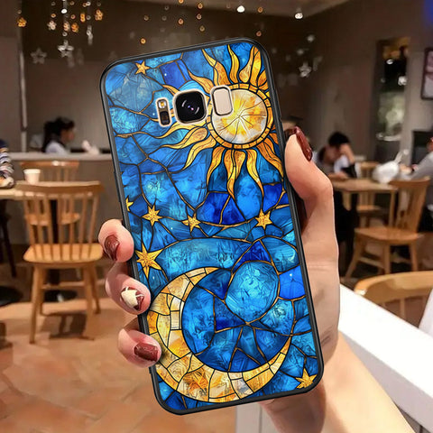 Samsung Galaxy S8 Cover - Celestial Starry Universe Series - HQ Ultra Shine Premium Infinity Glass Soft Silicon Borders Case