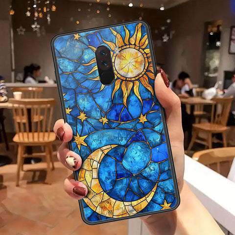 Xiaomi Pocophone F1 Cover - Celestial Starry Universe Series - HQ Ultra Shine Premium Infinity Glass Soft Silicon Borders Case