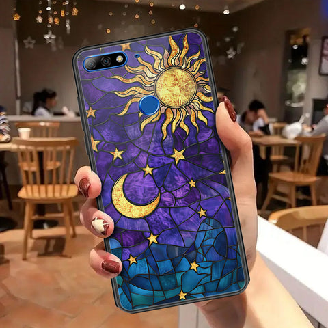 Huawei Y7 Prime 2018 Cover - Celestial Starry Universe Series - HQ Ultra Shine Premium Infinity Glass Soft Silicon Borders Case