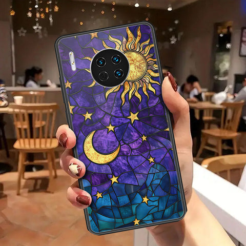 Huawei Mate 30 Cover - Celestial Starry Universe Series - HQ Ultra Shine Premium Infinity Glass Soft Silicon Borders Case