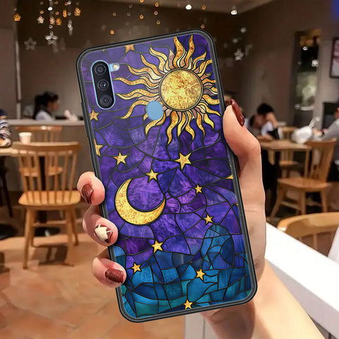 Samsung Galaxy A11 Cover - Celestial Starry Universe Series - HQ Ultra Shine Premium Infinity Glass Soft Silicon Borders Case
