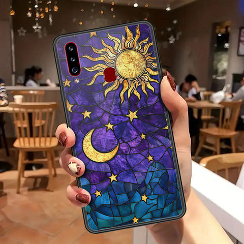 Samsung Galaxy A20s Cover - Celestial Starry Universe Series - HQ Ultra Shine Premium Infinity Glass Soft Silicon Borders Case