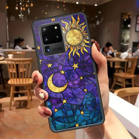 Samsung Galaxy S20 Ultra Cover - Celestial Starry Universe Series - HQ Ultra Shine Premium Infinity Glass Soft Silicon Borders Case