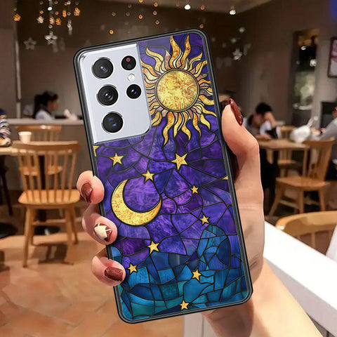 Samsung Galaxy S21 Ultra 5G Cover - Celestial Starry Universe Series - HQ Ultra Shine Premium Infinity Glass Soft Silicon Borders Case