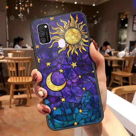 Samsung Galaxy M21 Cover - Celestial Starry Universe Series - HQ Ultra Shine Premium Infinity Glass Soft Silicon Borders Case