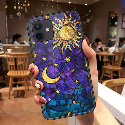 iPhone 12 Mini Cover - Celestial Starry Universe Series - HQ Ultra Shine Premium Infinity Glass Soft Silicon Borders Case