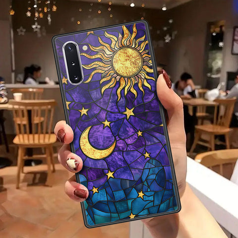 Samsung Galaxy Note 10 Cover - Celestial Starry Universe Series - HQ Ultra Shine Premium Infinity Glass Soft Silicon Borders Case