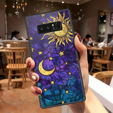 Samsung Galaxy Note 8 Cover - Celestial Starry Universe Series - HQ Ultra Shine Premium Infinity Glass Soft Silicon Borders Case