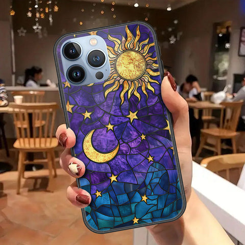 iPhone 13 Pro Max Cover - Celestial Starry Universe Series - HQ Ultra Shine Premium Infinity Glass Soft Silicon Borders Case
