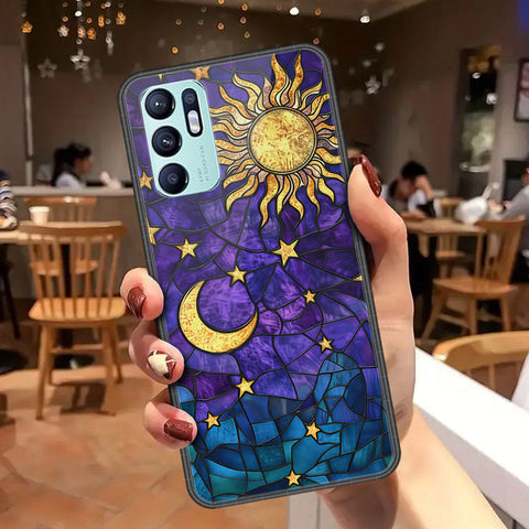 Oppo Reno 6 Cover - Celestial Starry Universe Series - HQ Ultra Shine Premium Infinity Glass Soft Silicon Borders Case