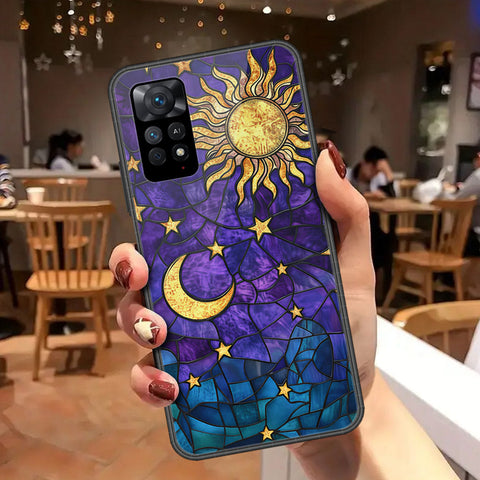 Xiaomi Redmi Note 11 Cover - Celestial Starry Universe Series - HQ Ultra Shine Premium Infinity Glass Soft Silicon Borders Case