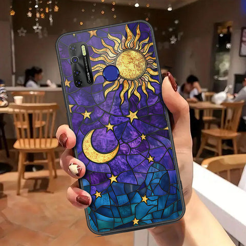 Tecno Camon 15 Cover - Celestial Starry Universe Series - HQ Ultra Shine Premium Infinity Glass Soft Silicon Borders Case
