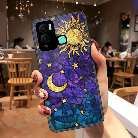 Infinix Hot 12 Play Cover - Celestial Starry Universe Series - HQ Ultra Shine Premium Infinity Glass Soft Silicon Borders Case