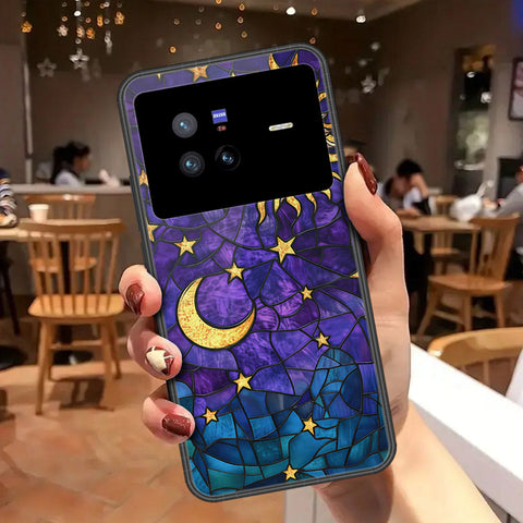Vivo X80 Cover - Celestial Starry Universe Series - HQ Ultra Shine Premium Infinity Glass Soft Silicon Borders Case